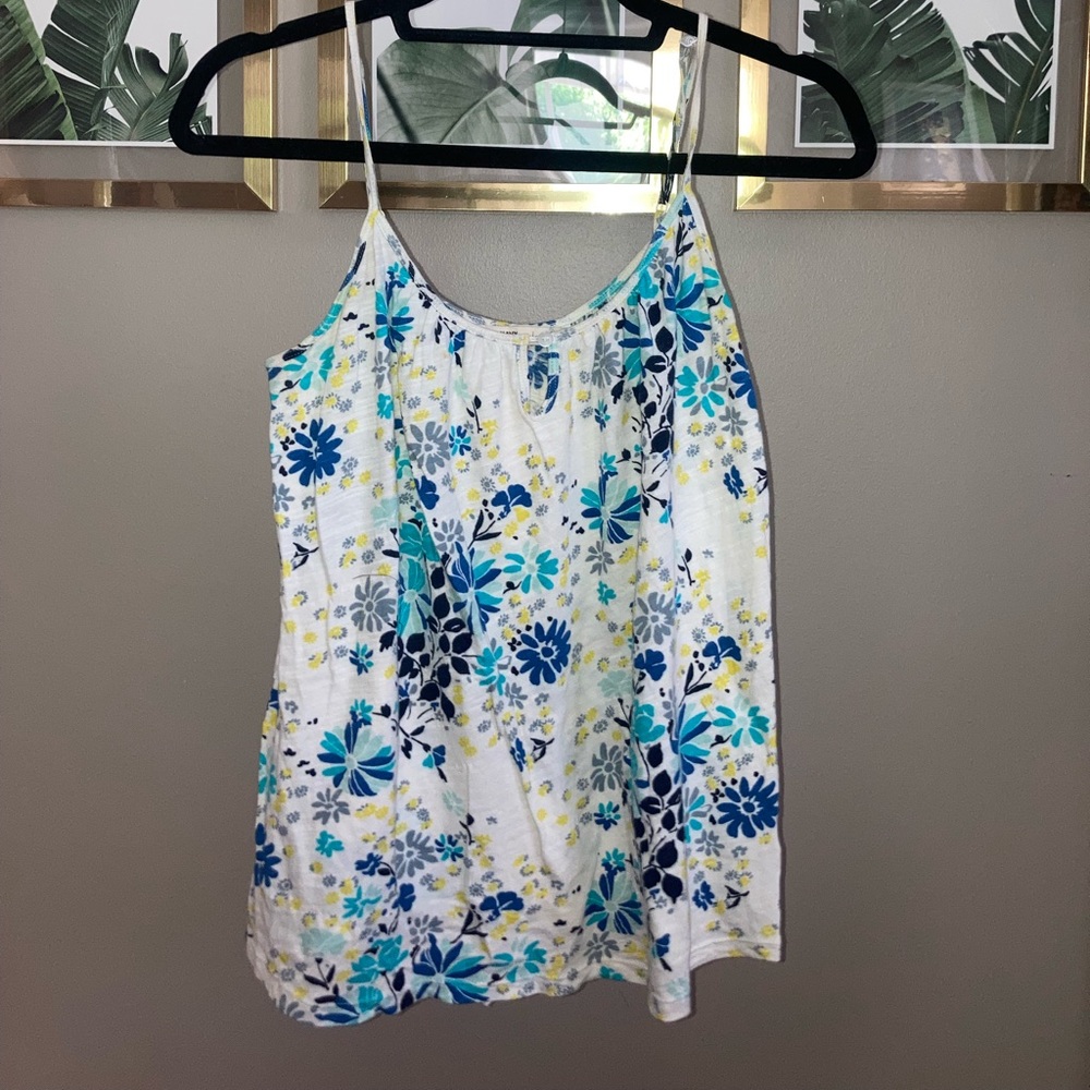 Old Navy size small light floral white tank top